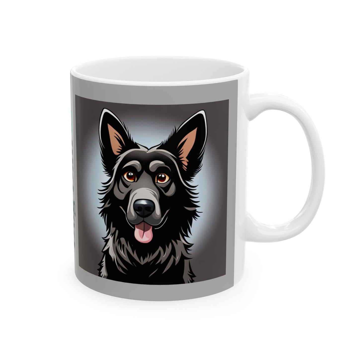 DOG DAD Black German Shepherd Ceramic Mug 11oz
