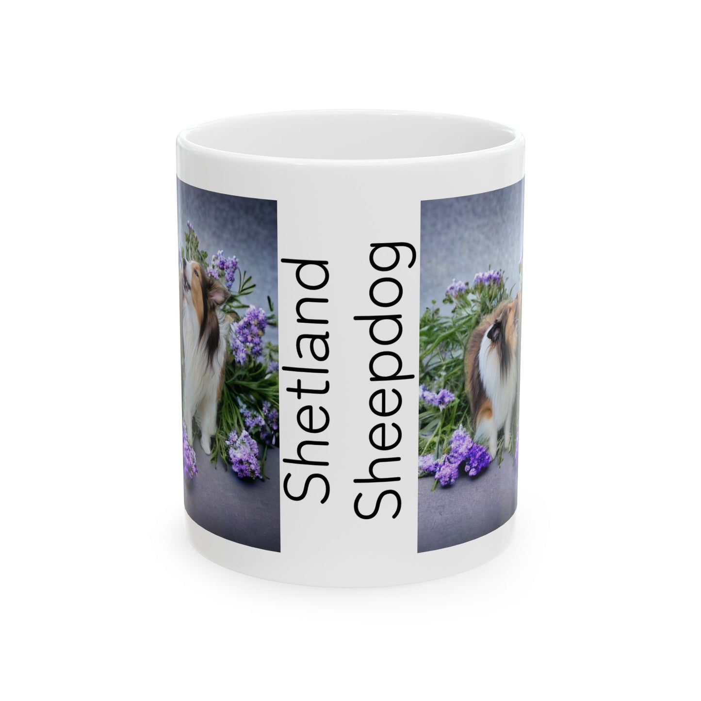 Shelties in Lavender Ceramic Mug 11oz
