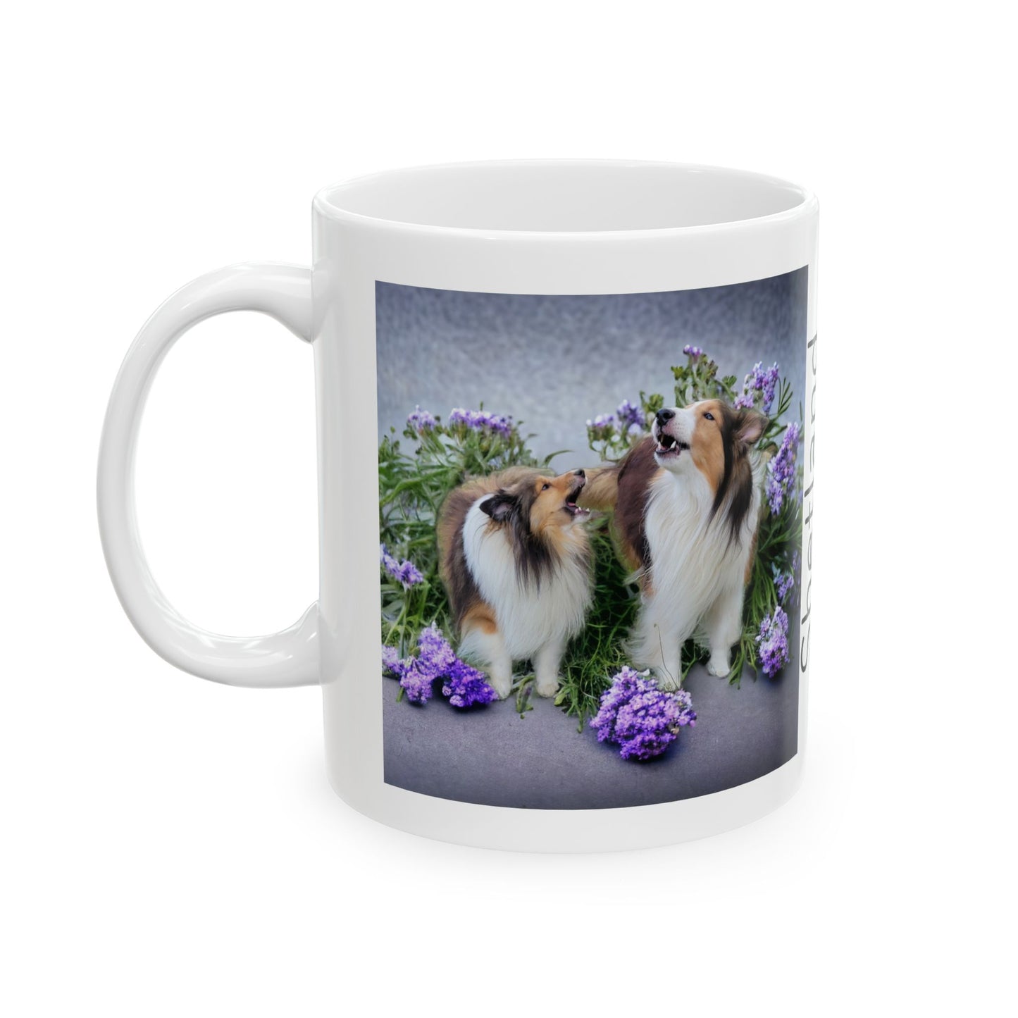 Shelties in Lavender Ceramic Mug 11oz