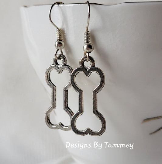 Dog Bone Earrings Cut Out Style Dangle Drop Fashion Earrings
