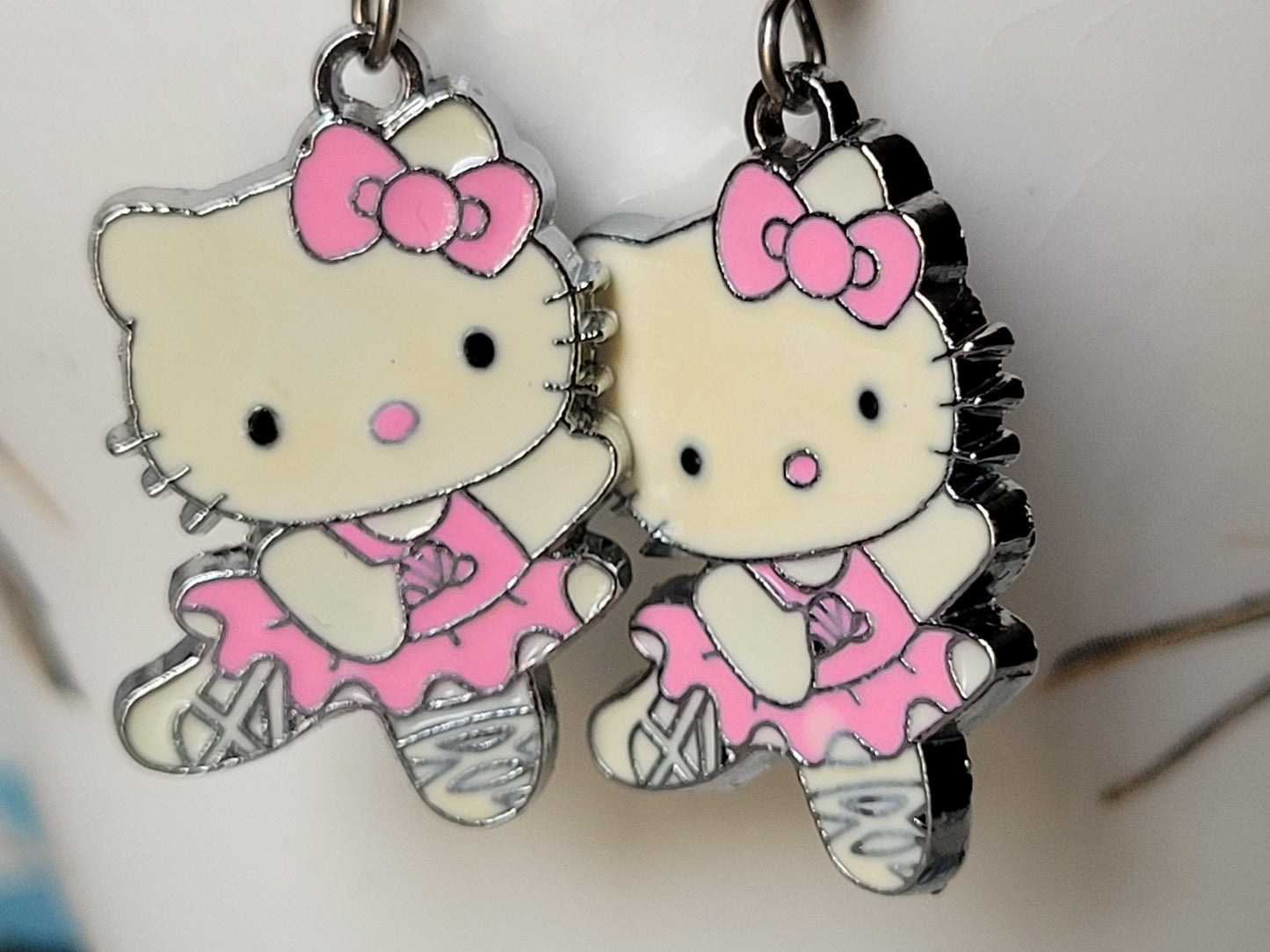 HELLO KITTY Ballerina Pink TuTu Dangle wire Earrings