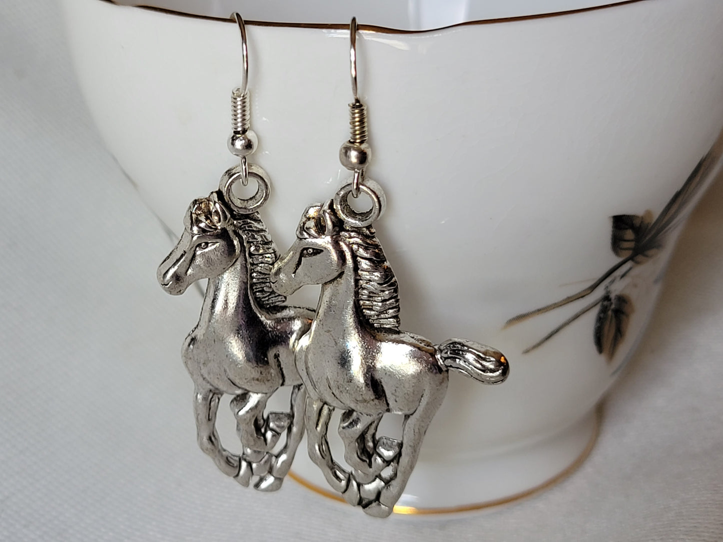 Horse Earrings Galloping Horse Dangle Drop