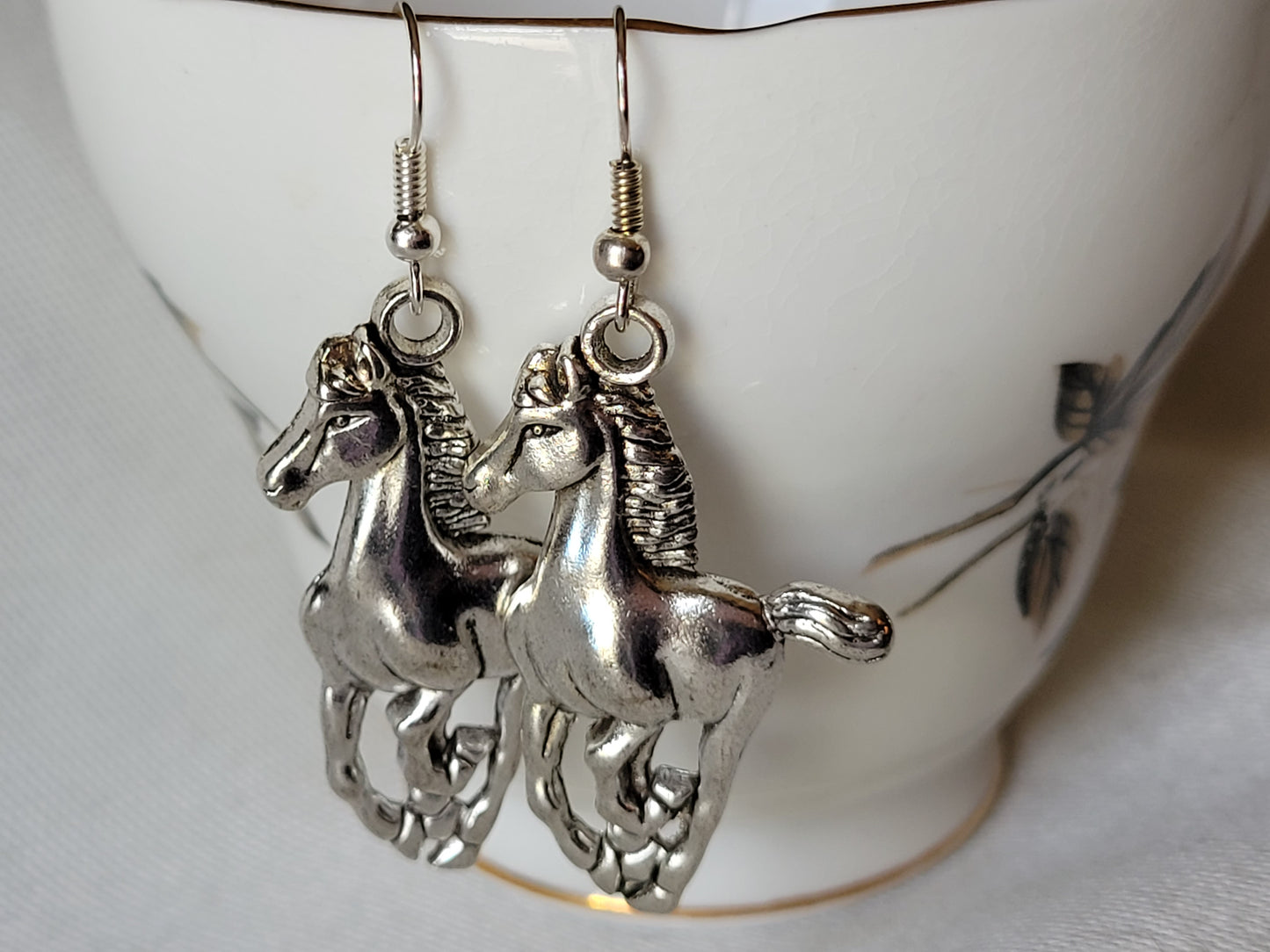 Horse Earrings Galloping Horse Dangle Drop