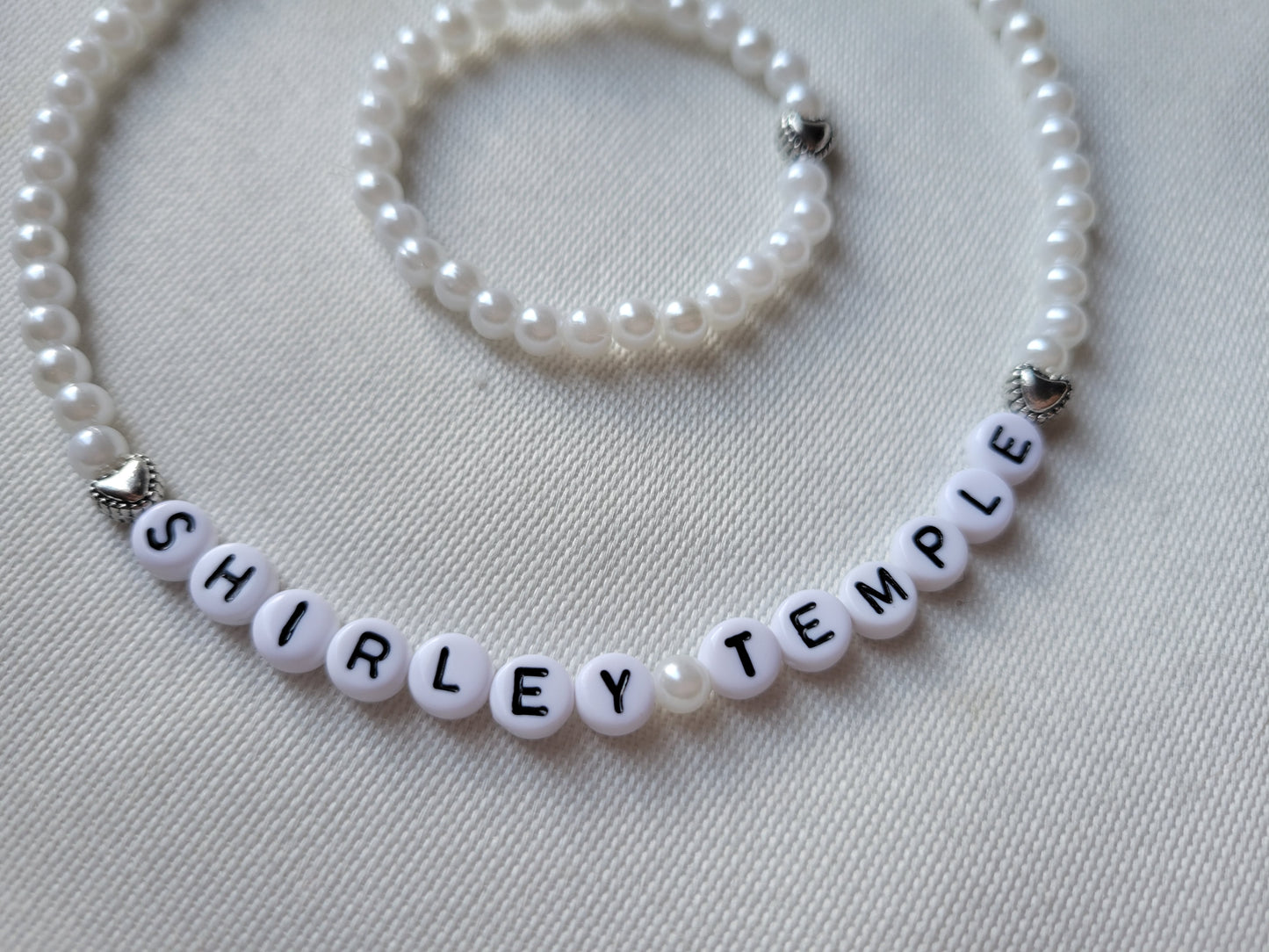 Shirley Temple Doll Name Necklace Set Handmade fits 35 inch Doll