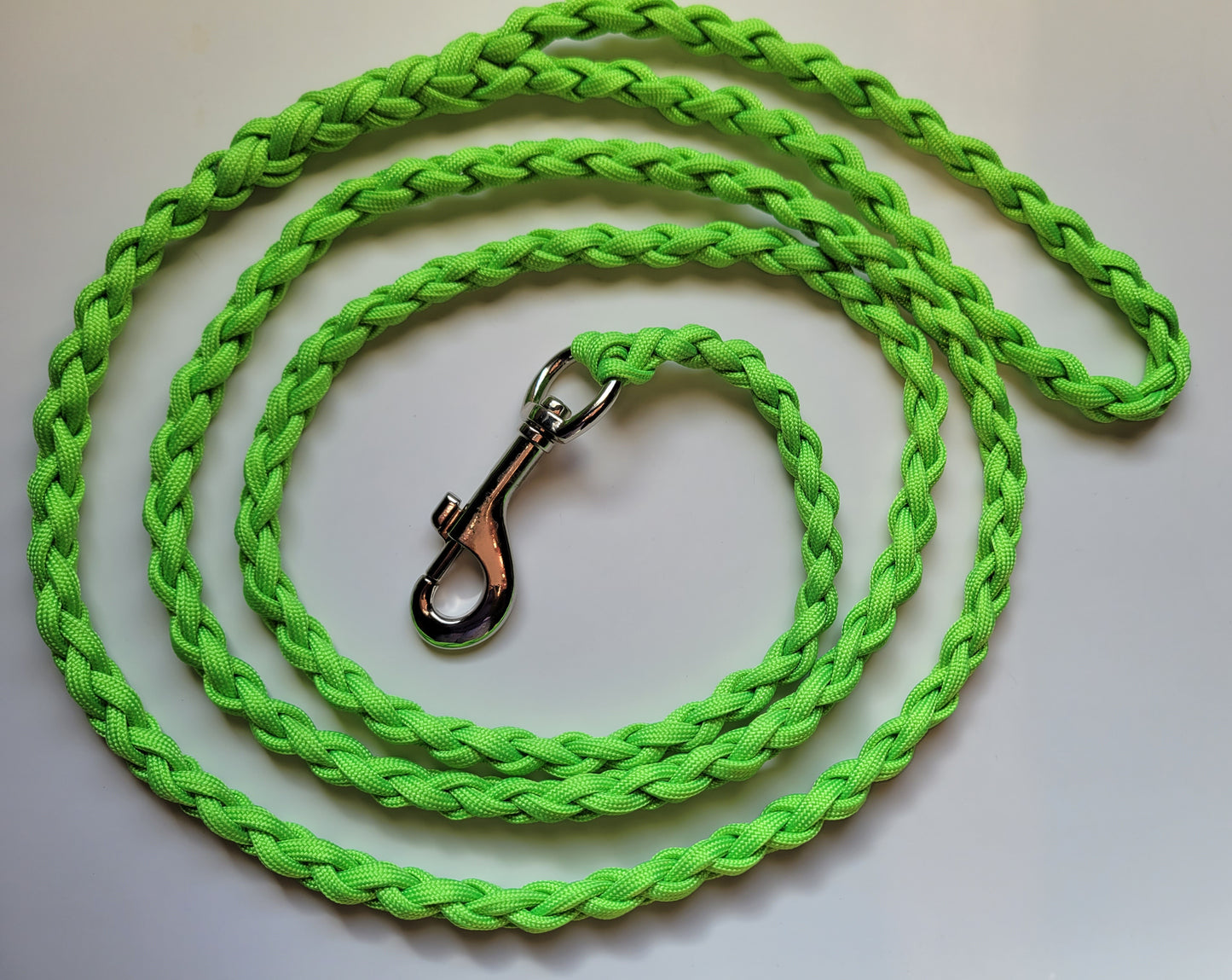 Paracord Braided Dog Leash Lead 6 ft (Bright Lime Green) Lg or Med Dog Training Walking