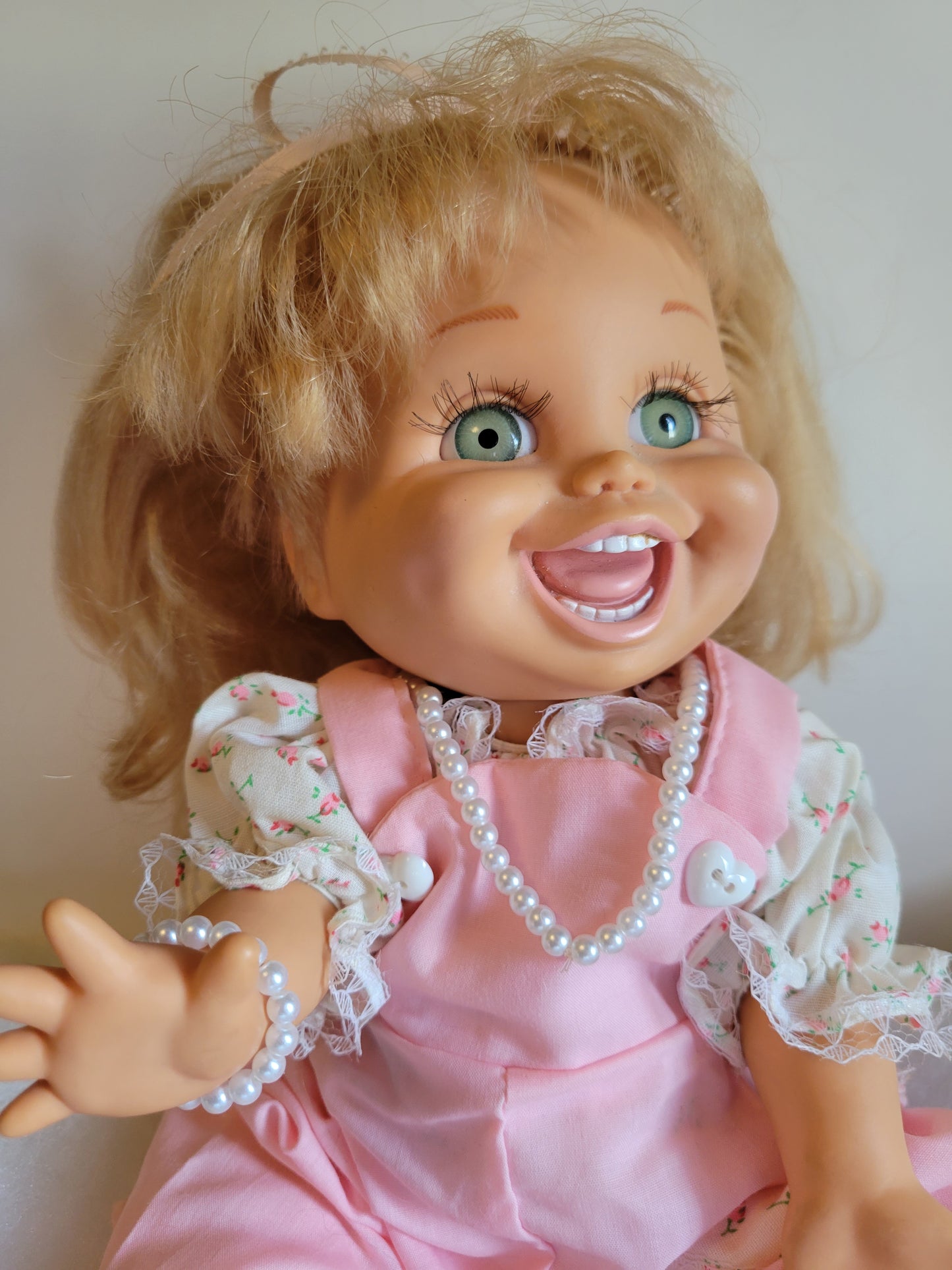 Galoob Baby Face DOLL Pearl NECKLACE SET Handmade *Stretchy*