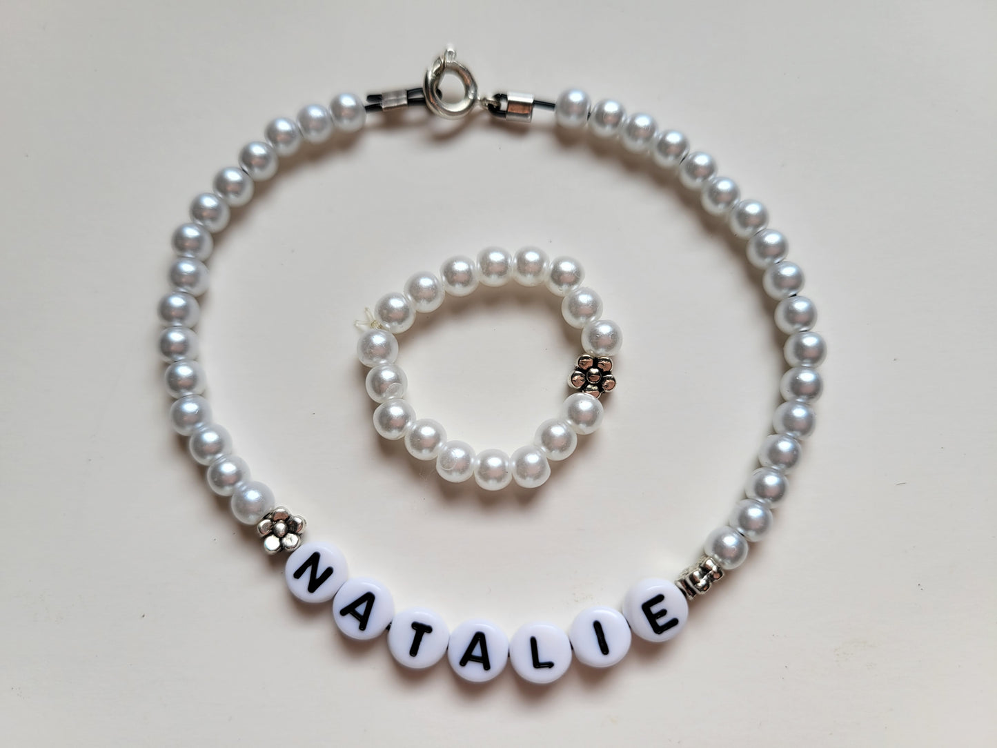 Doll PEARL NAME NECKLACE SET fits Galoob BABY FACE Dolls (Any NAME)