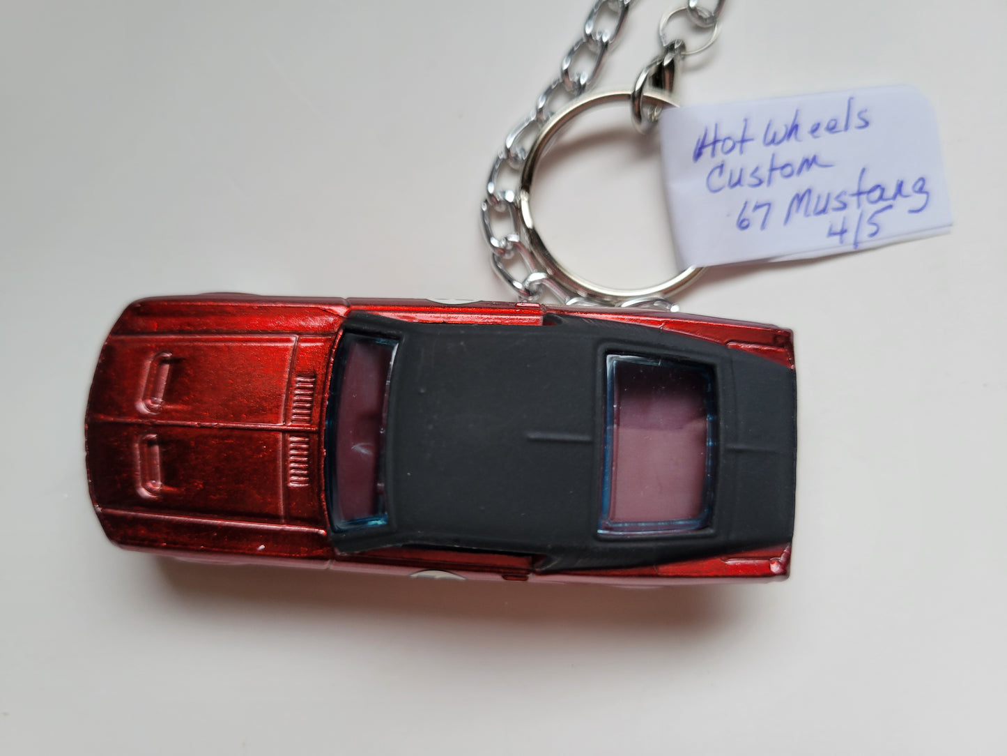 Diecast Car Keychain Hot Wheels 50th Anniv. Custom 67 MUSTANG (Red)