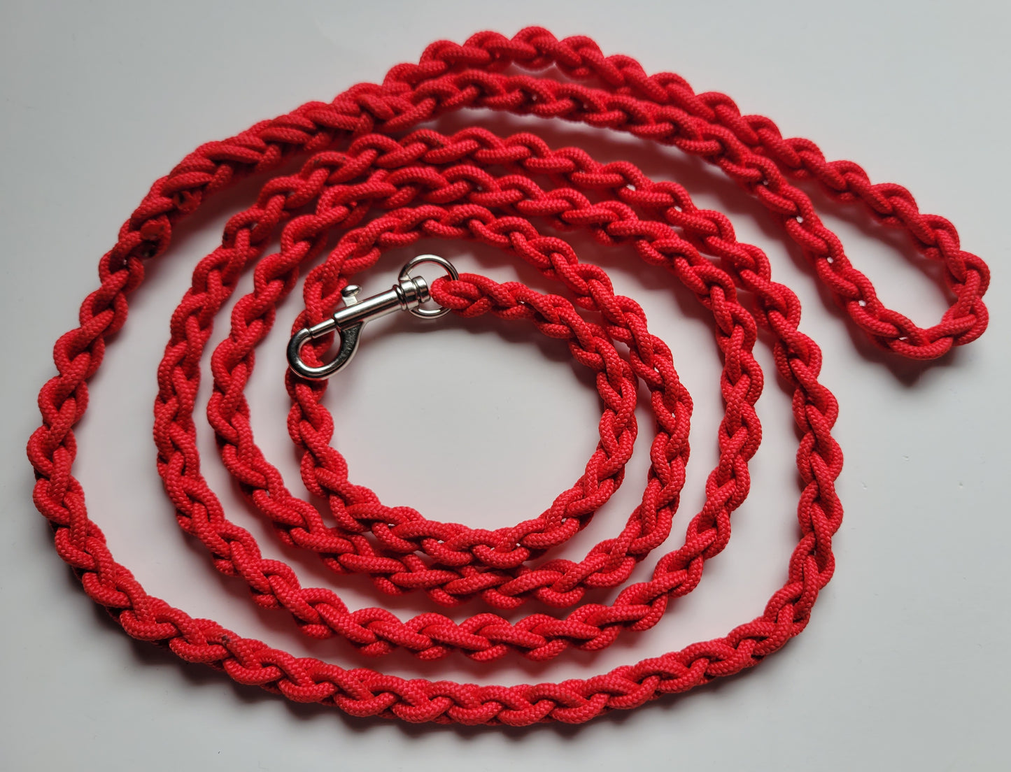 Paracord Braided Leash Lead 6 ft (Red) Puppy Cat Sm or Med Dog Training Walking