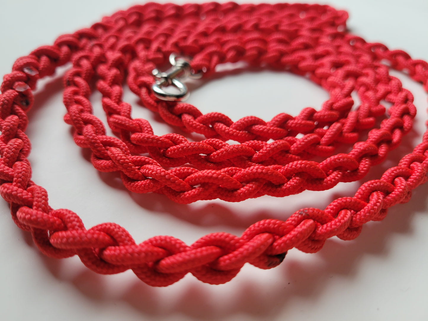 Paracord Braided Leash Lead 6 ft (Red) Puppy Cat Sm or Med Dog Training Walking