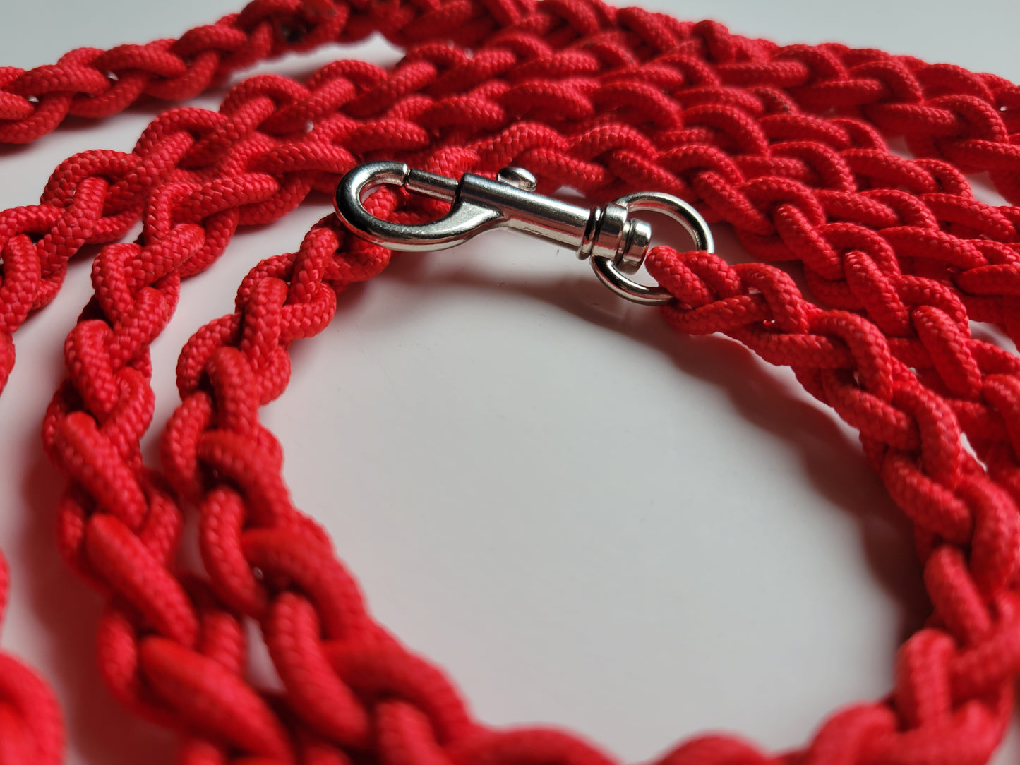 Paracord Braided Leash Lead 6 ft (Red) Puppy Cat Sm or Med Dog Training Walking