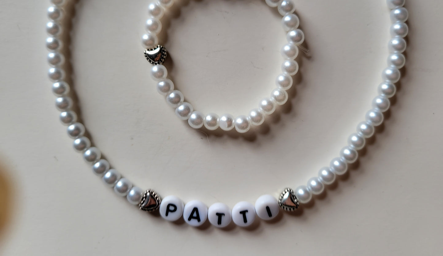 Patti Playpal NAME NECKLACE SET fits 35 inch Ideal Doll Handmade