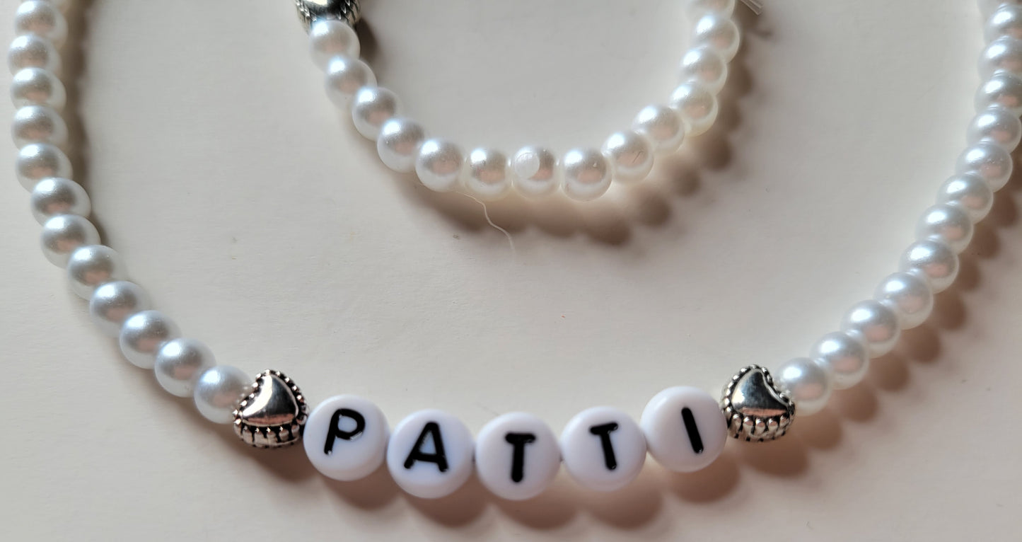 Patti Playpal NAME NECKLACE SET fits 35 inch Ideal Doll Handmade