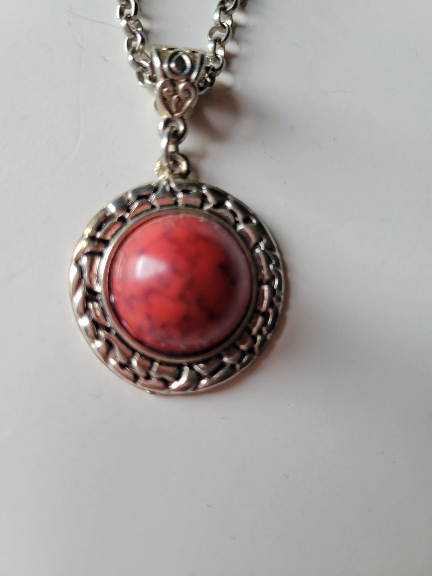 Western Navajo Concho RED Turquoise Round Necklace