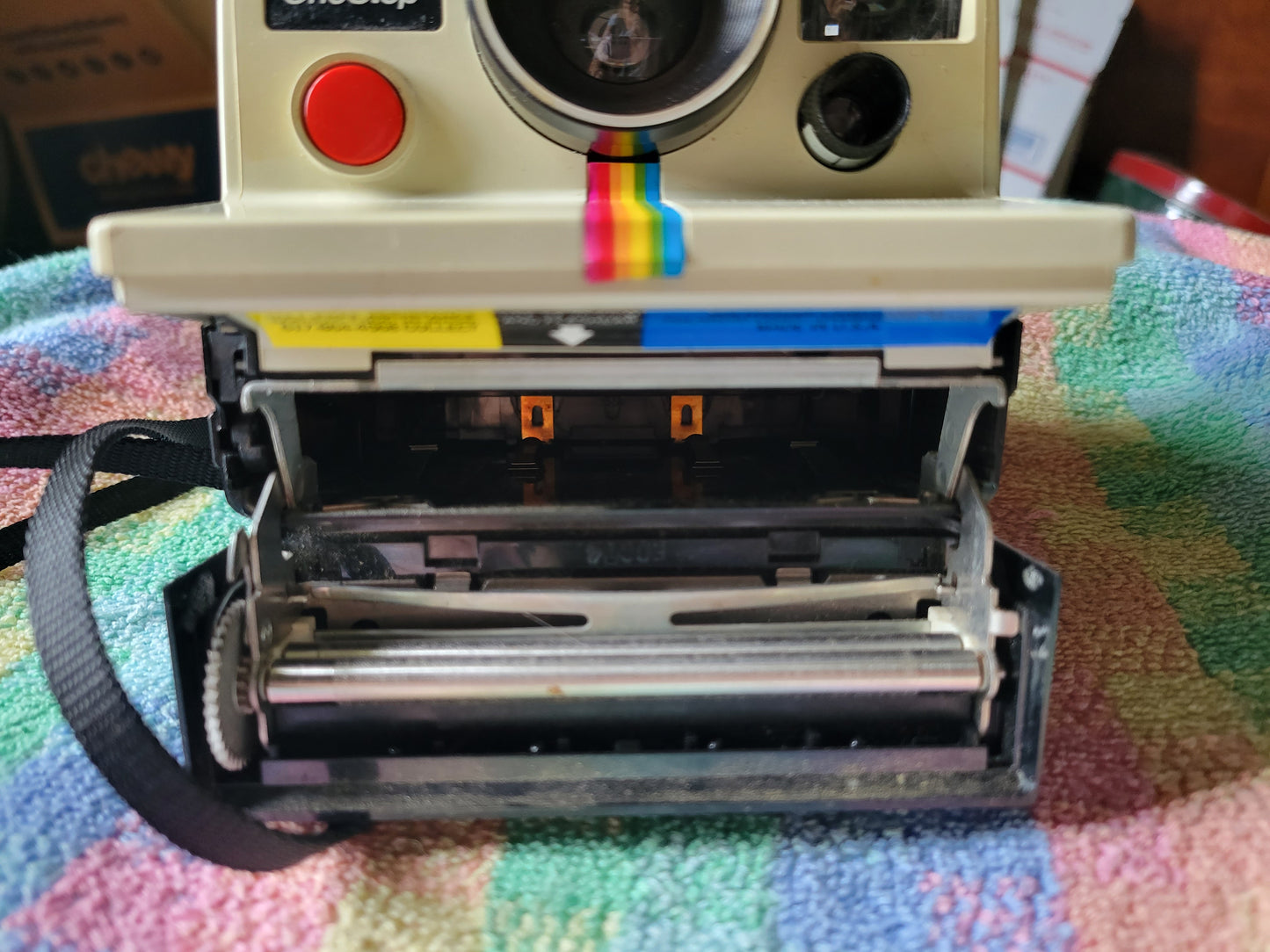 Polaroid ONE STEP Land Camera Estate Find Rainbow Stripe Vintage