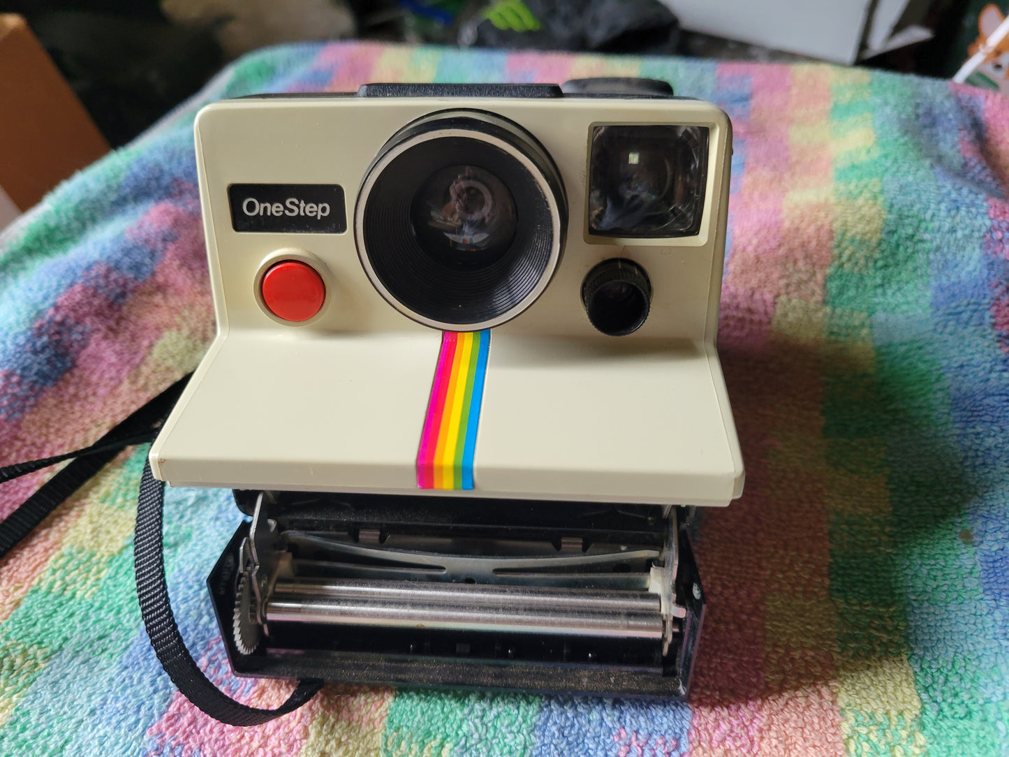 Polaroid ONE STEP Land Camera Estate Find Rainbow Stripe Vintage