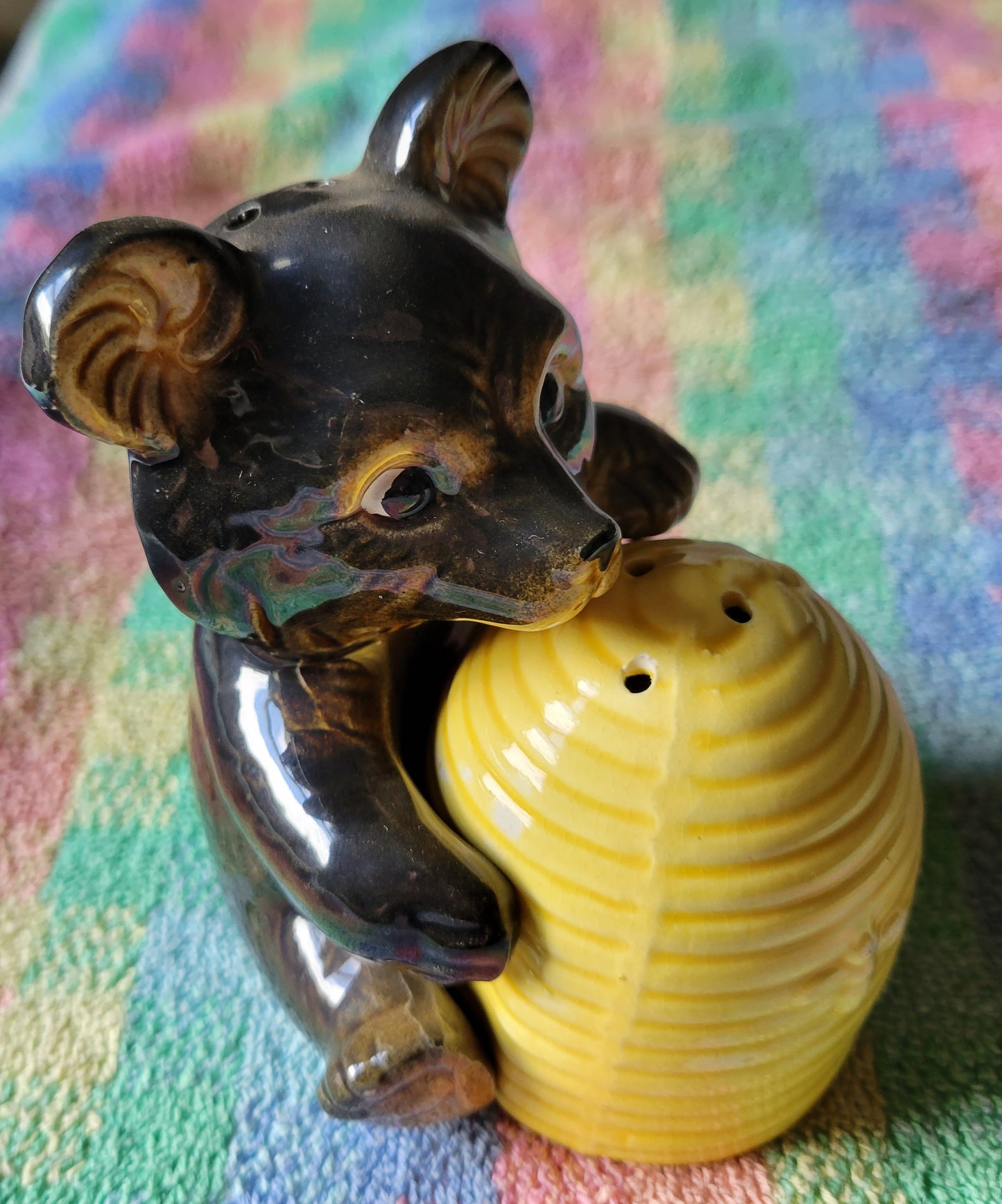 Vintage Japan BEAR 🐻 & BEEHIVE Salt Pepper Shakers ☆Very Cute!☆