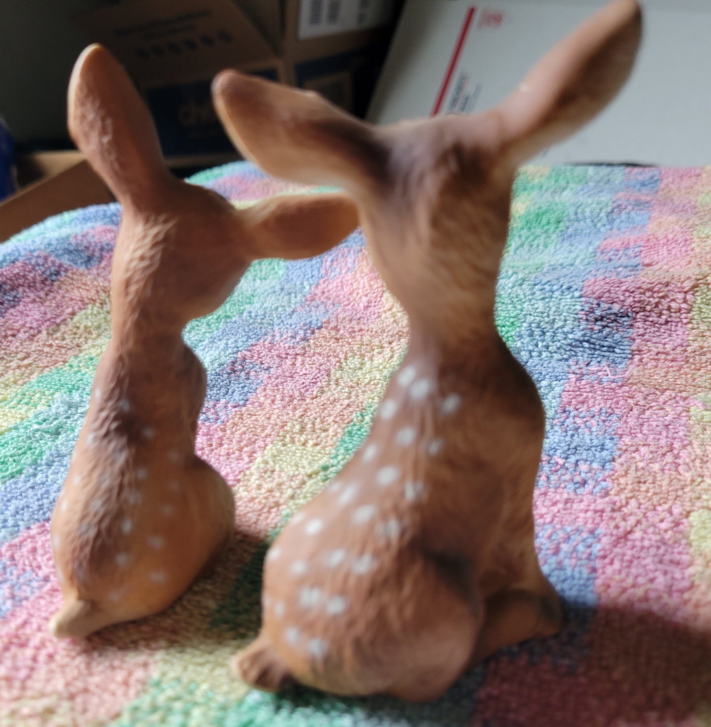 Vintage Baby Deer Sitting Spotted Fawn Salt & Pepper Shakers