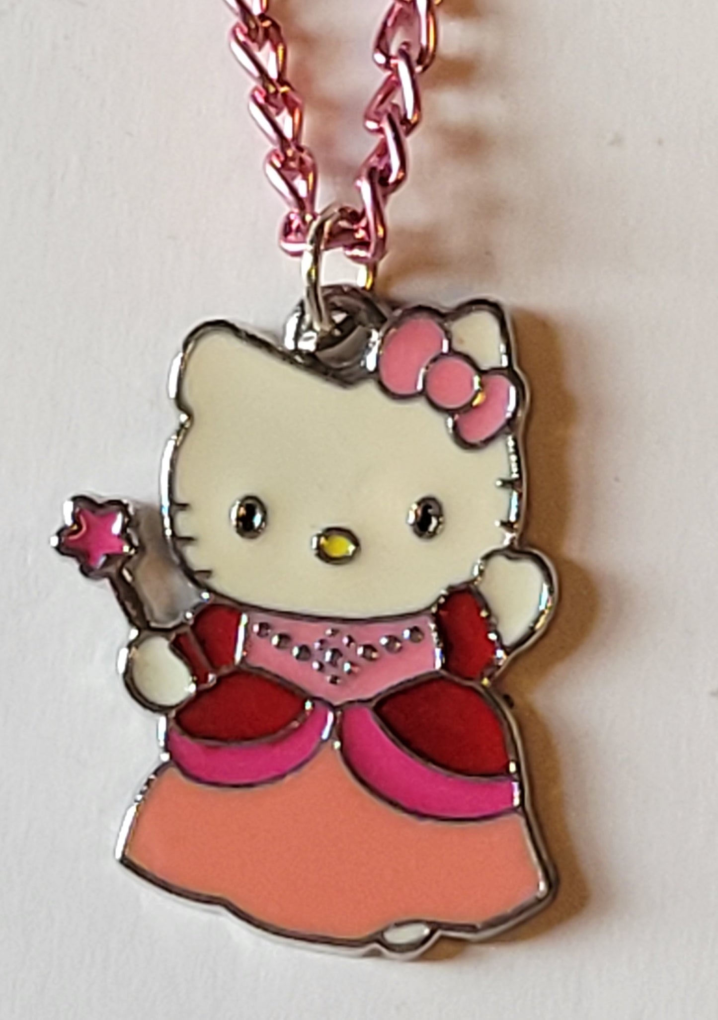 Hello Kitty Princess w/Wand Charm Pendant Necklaces With Color 18" Chain