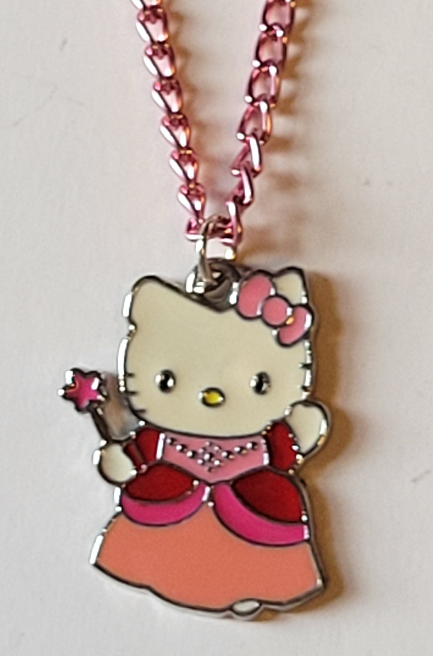 Hello Kitty Princess w/Wand Charm Pendant Necklaces With Color 18" Chain