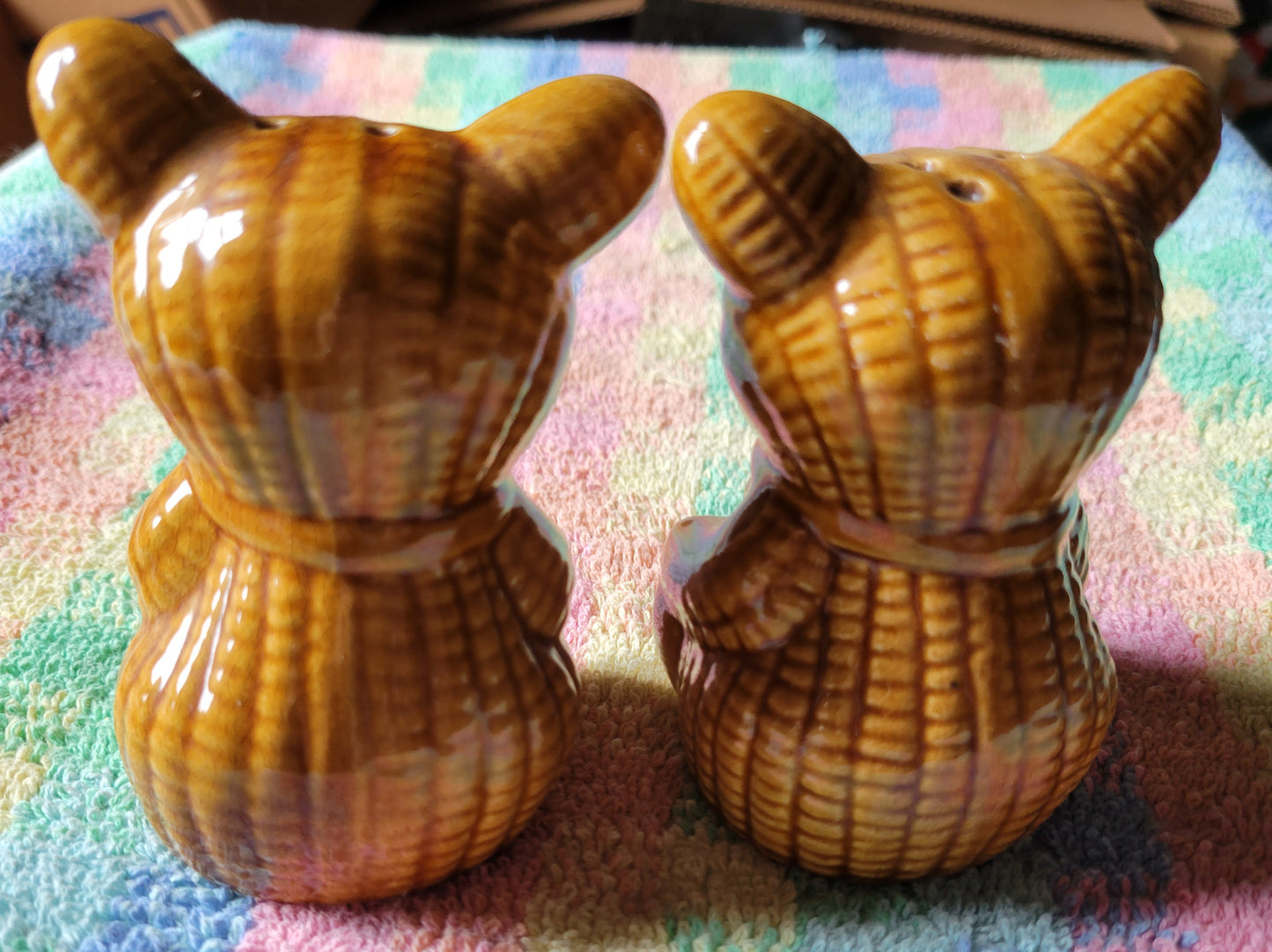 BEARS With BOWS Salt Pepper Shakers Set Vintage Taiwan So Cute!