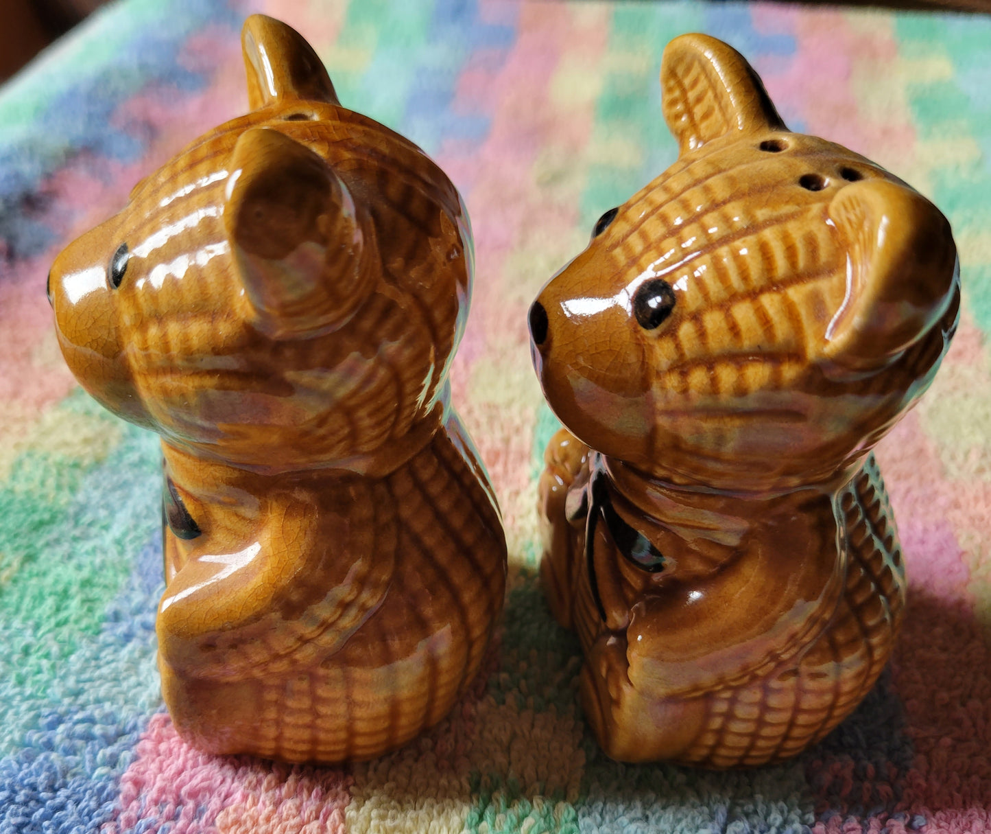 BEARS With BOWS Salt Pepper Shakers Set Vintage Taiwan So Cute!