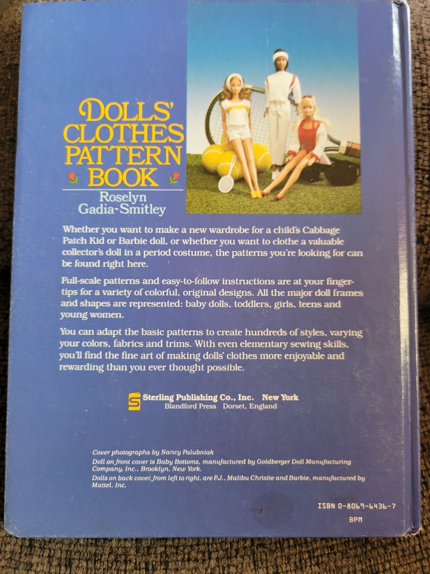 Dolls' Clothes Pattern Book By Roselyn Gadia-Smitley Barbie Cabbage Patch & More Dolls