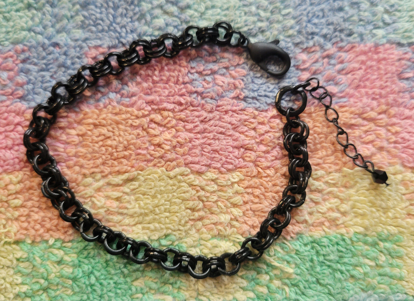 Womans Black Chain Charm Style Bracelet Gothic Boho Gypsy