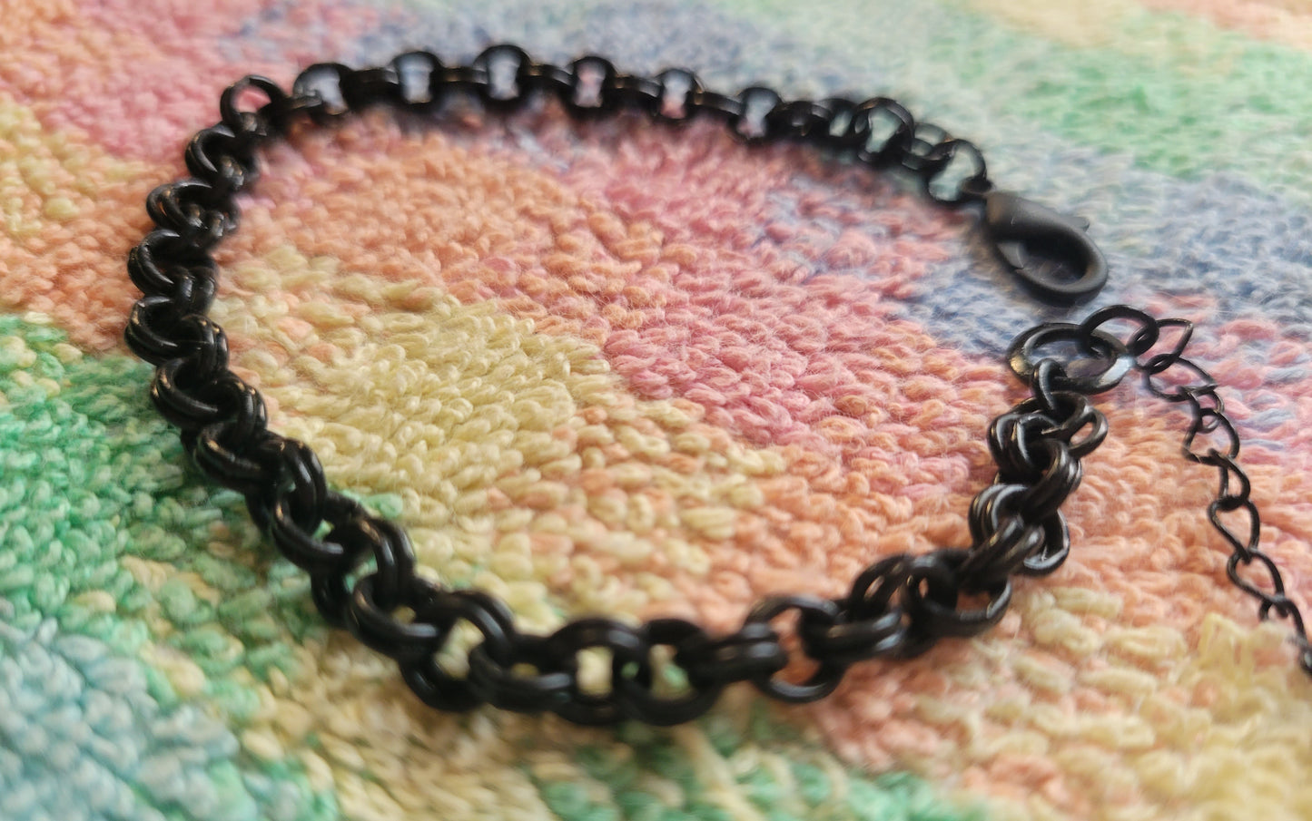 Womans Black Chain Charm Style Bracelet Gothic Boho Gypsy