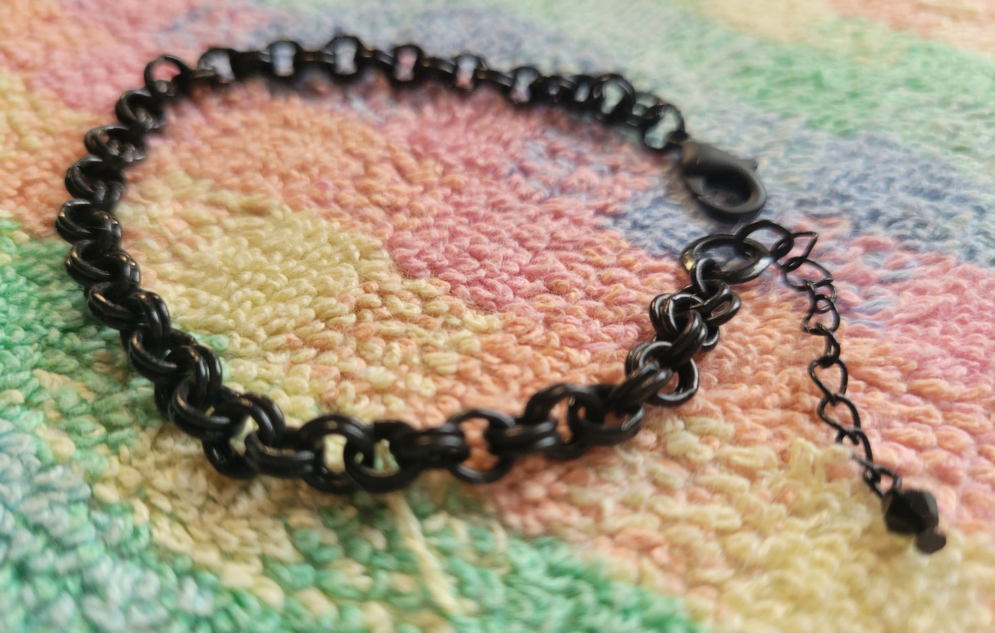 Womans Black Chain Charm Style Bracelet Gothic Boho Gypsy