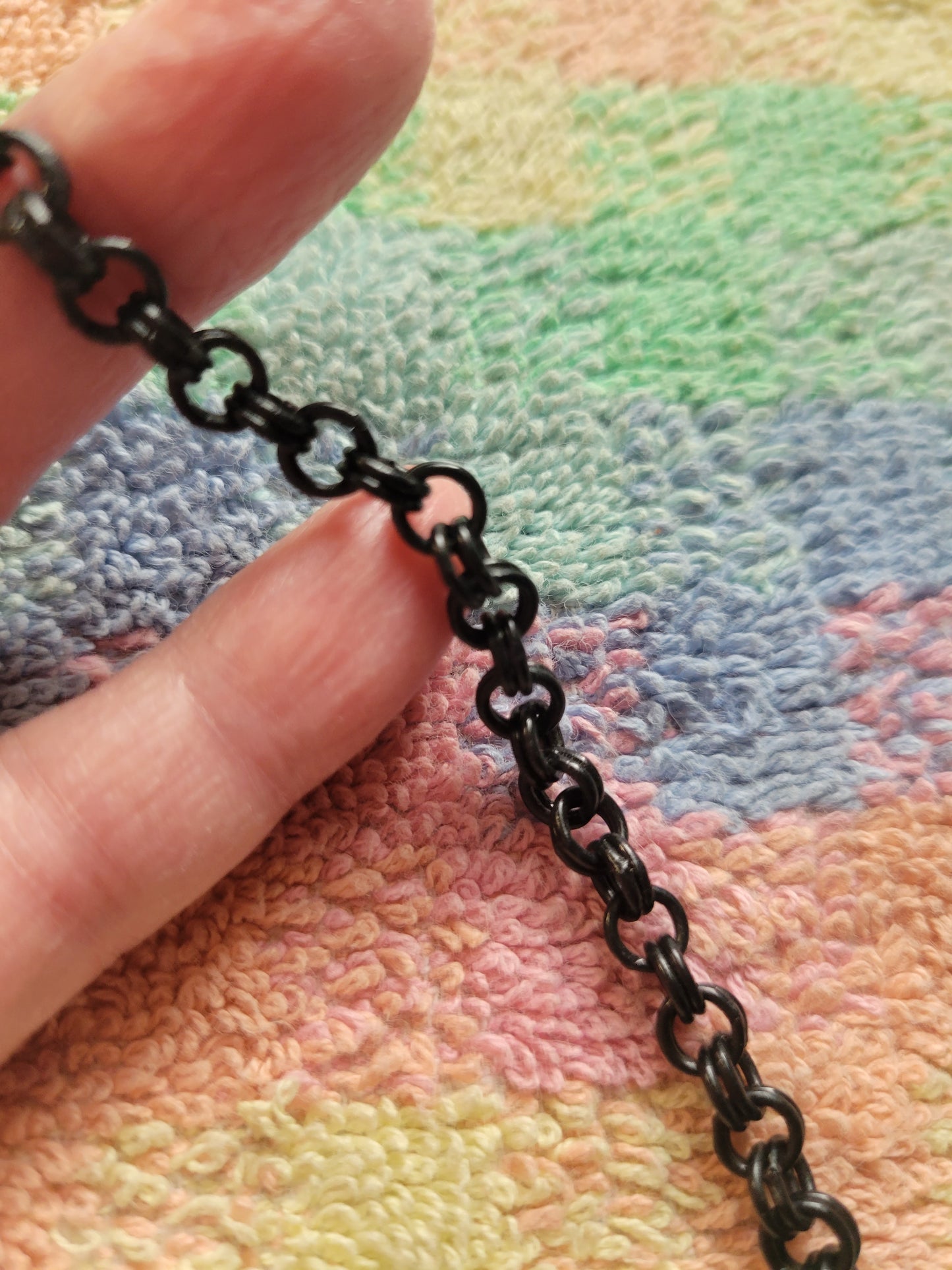 Womans Black Chain Charm Style Bracelet Gothic Boho Gypsy