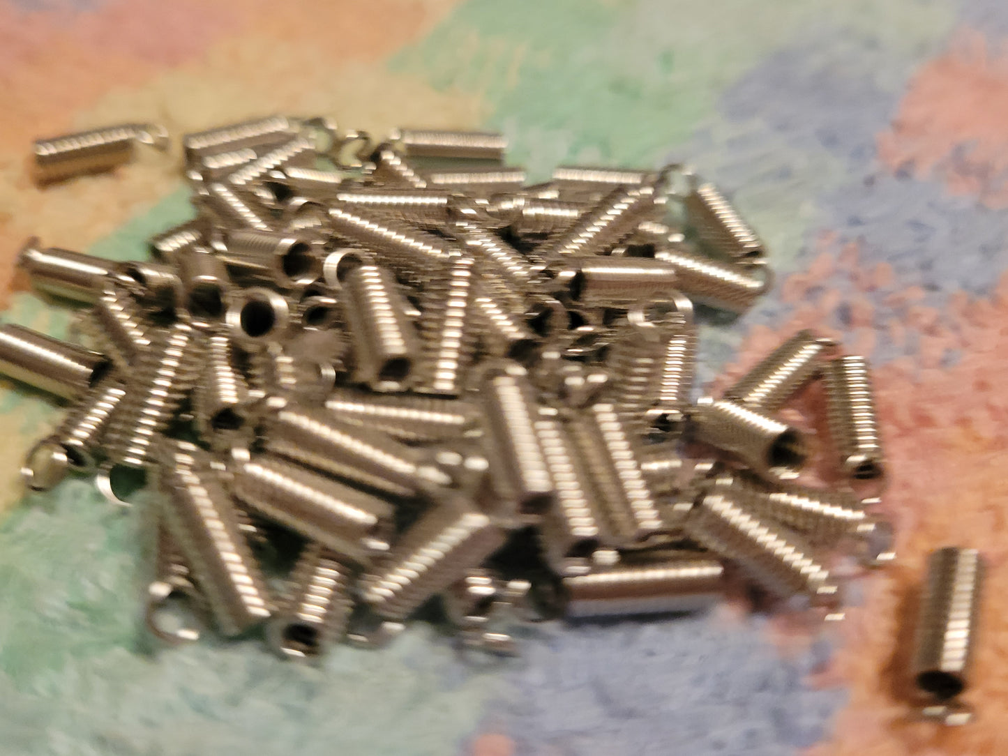 50 Spring Coil Crimp Necklace Closure Connectors 4mm X 9mm Jewelry Making