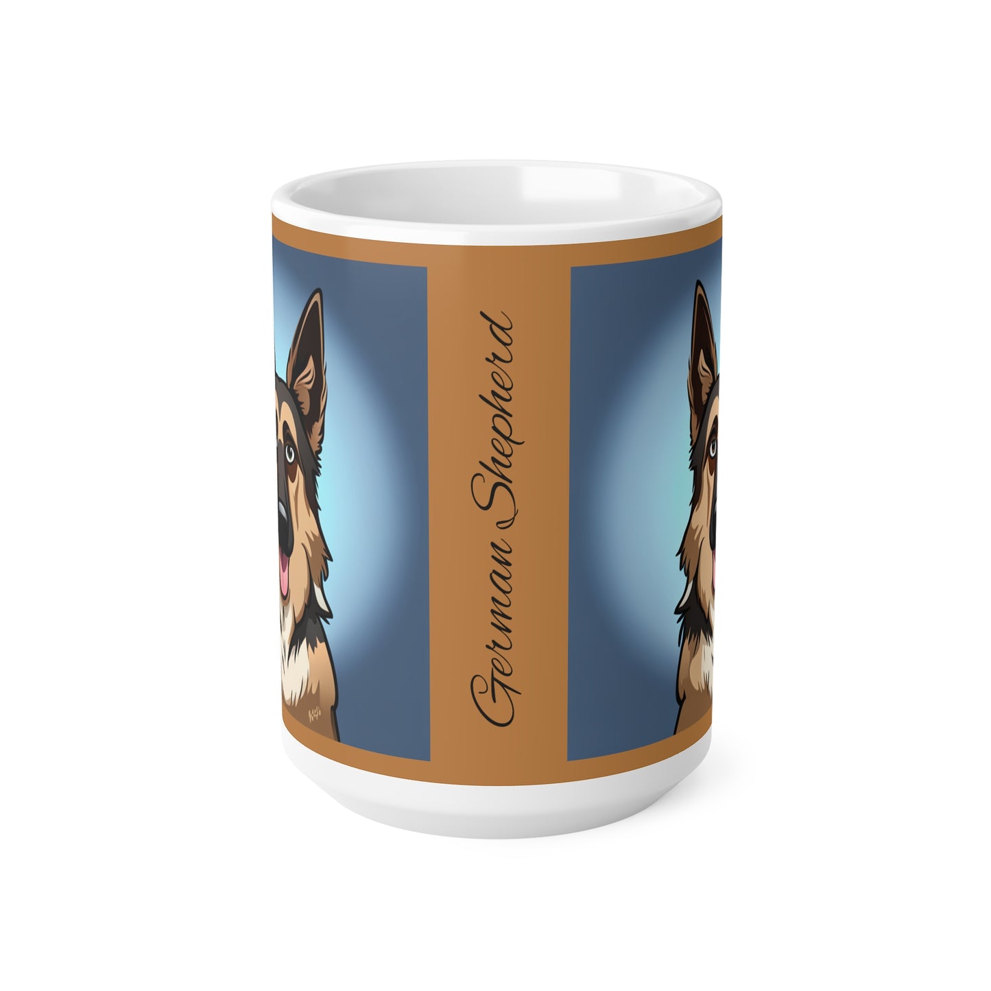 German Shepherd Dog Caricature Ceramic Coffee Cup, 11oz or 15oz
