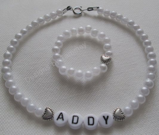 DOLL NAME NECKLACE SET *Personalized* Your Choice of Name fits 18" Dolls Handmade