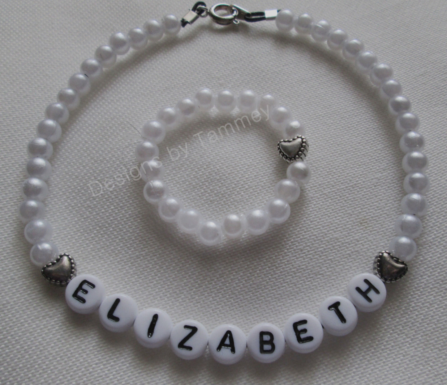 DOLL NAME NECKLACE SET *Personalized* Your Choice of Name fits 18" Dolls Handmade