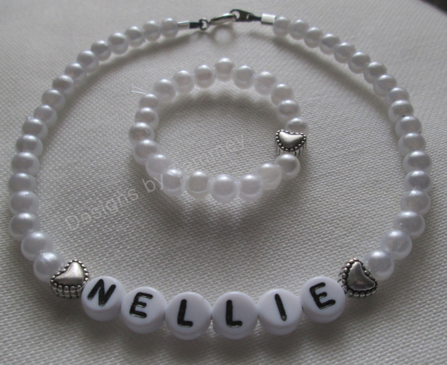 DOLL NAME NECKLACE SET *Personalized* Your Choice of Name fits 18" Dolls Handmade