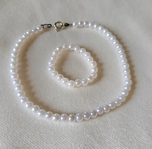 White Pearl Doll Necklace Set Fits 35" Patti Playpal Dolls