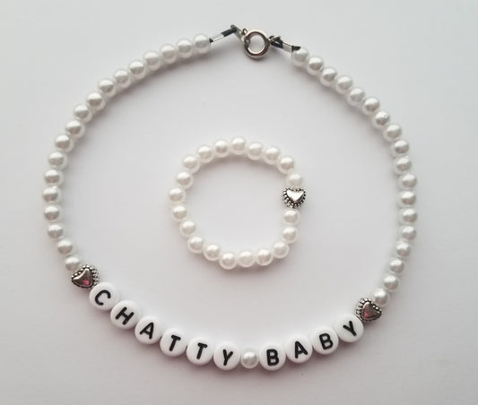Chatty Baby DOLL NAME NECKLACE SET fits 15" Dolls Handmade