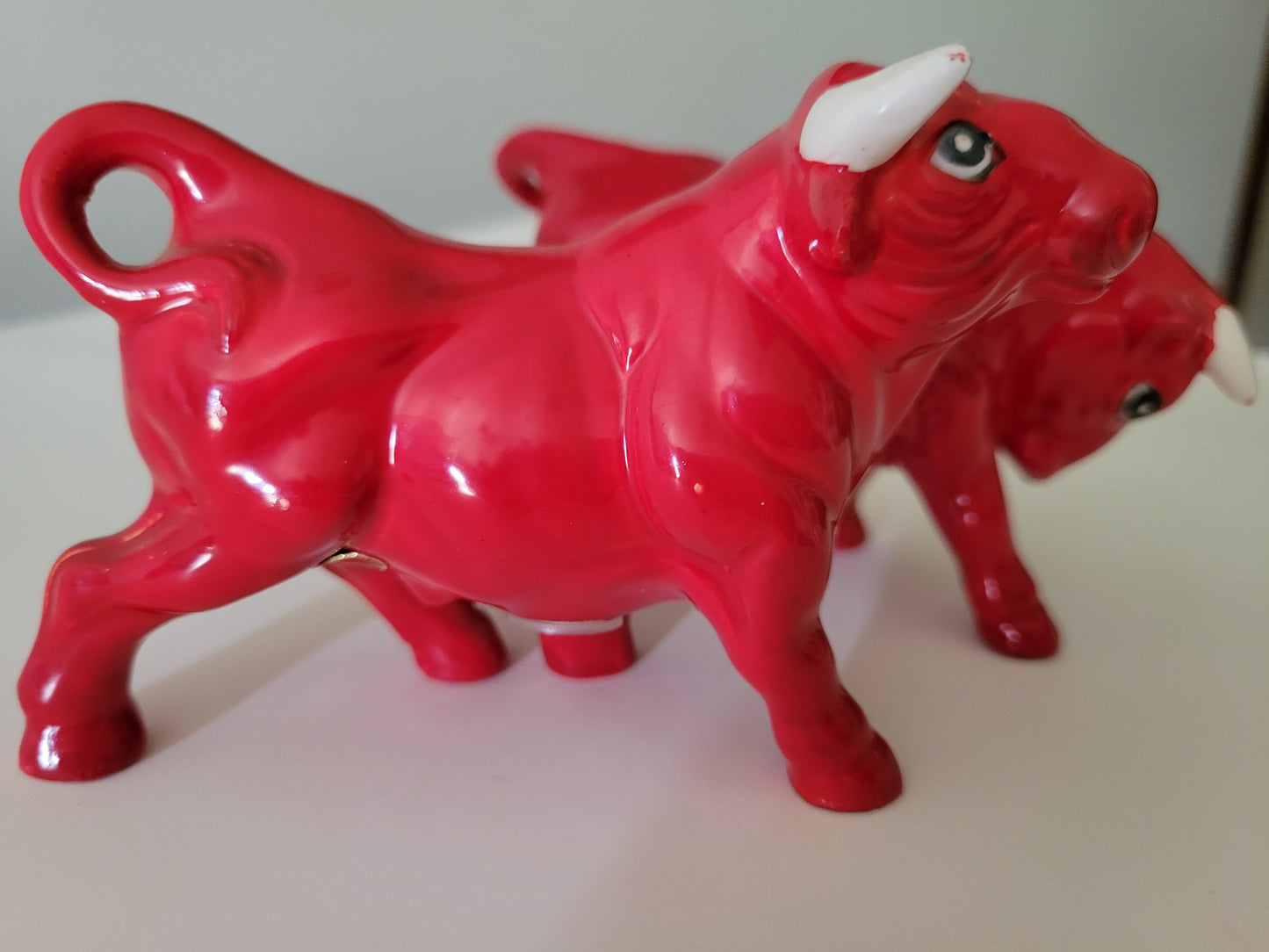 Red Bull Cow Googly Eyes 1960s Vintage Japan Salt & Pepper Shakers