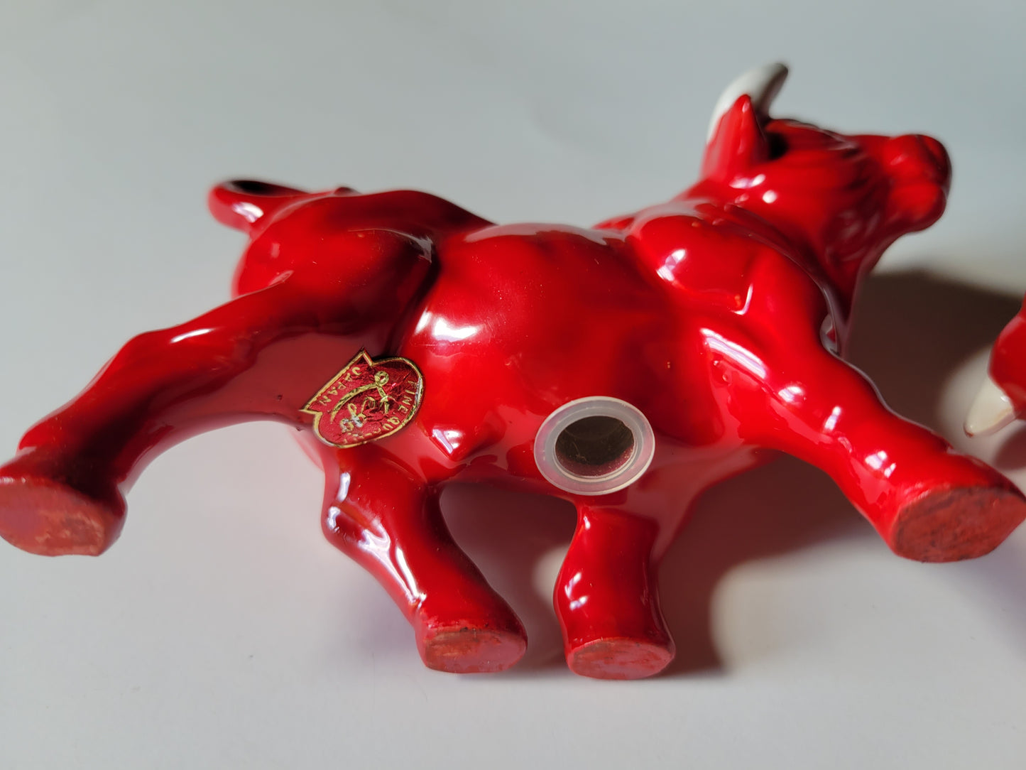 Red Bull Cow Googly Eyes 1960s Vintage Japan Salt & Pepper Shakers