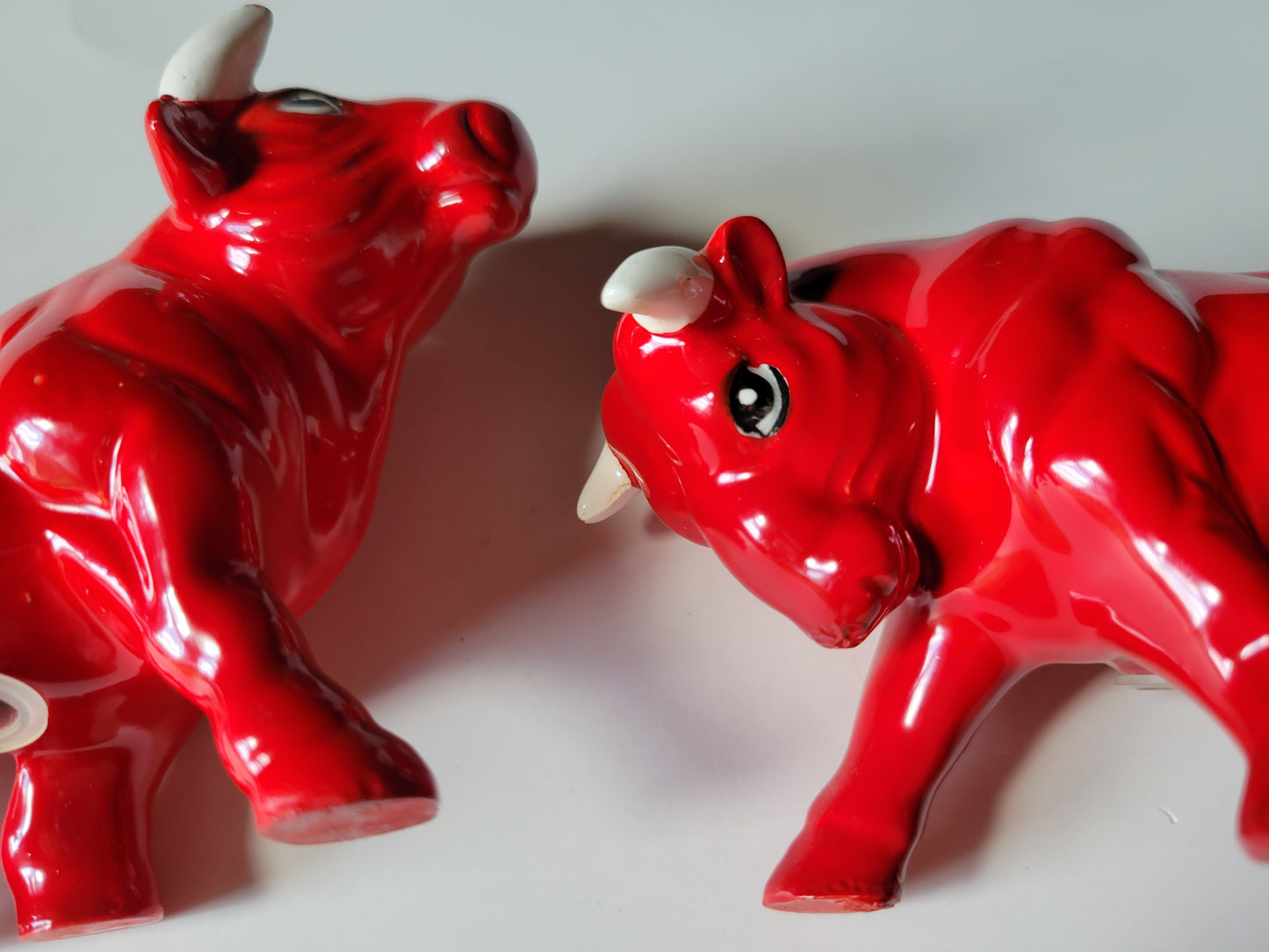 Red Bull Cow Googly Eyes 1960s Vintage Japan Salt & Pepper Shakers