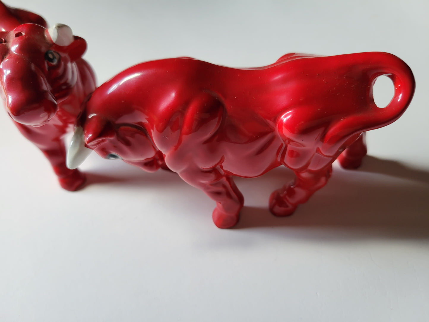 Red Bull Cow Googly Eyes 1960s Vintage Japan Salt & Pepper Shakers
