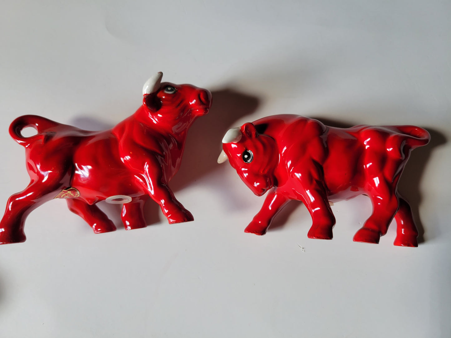 Red Bull Cow Googly Eyes 1960s Vintage Japan Salt & Pepper Shakers