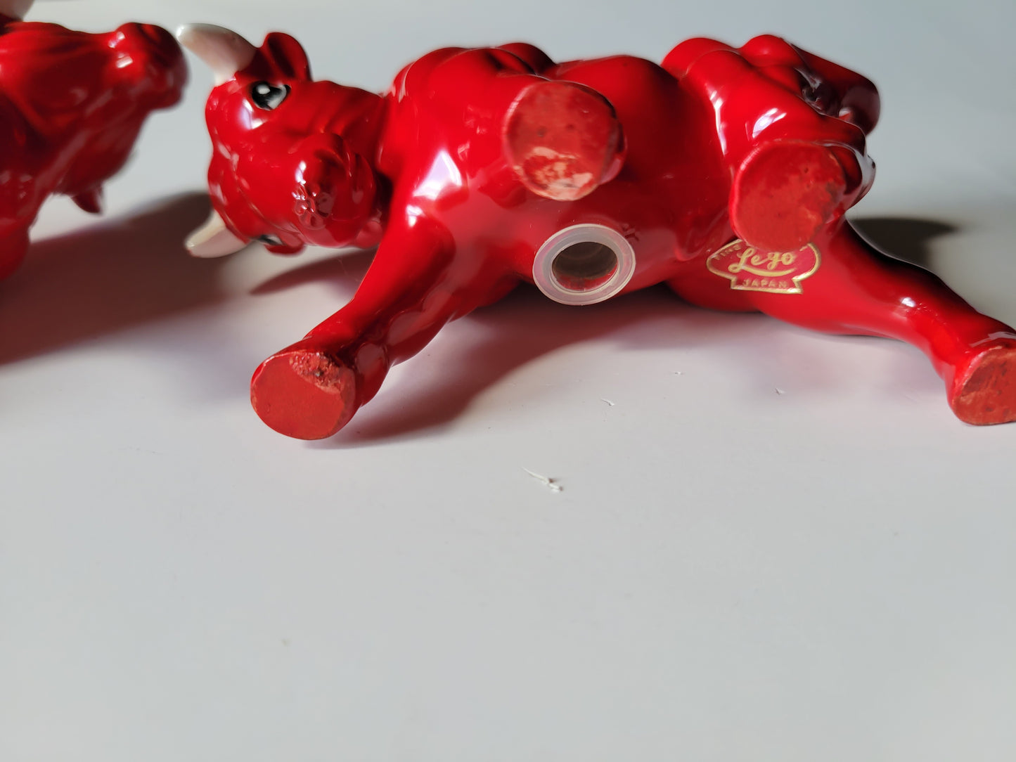 Red Bull Cow Googly Eyes 1960s Vintage Japan Salt & Pepper Shakers