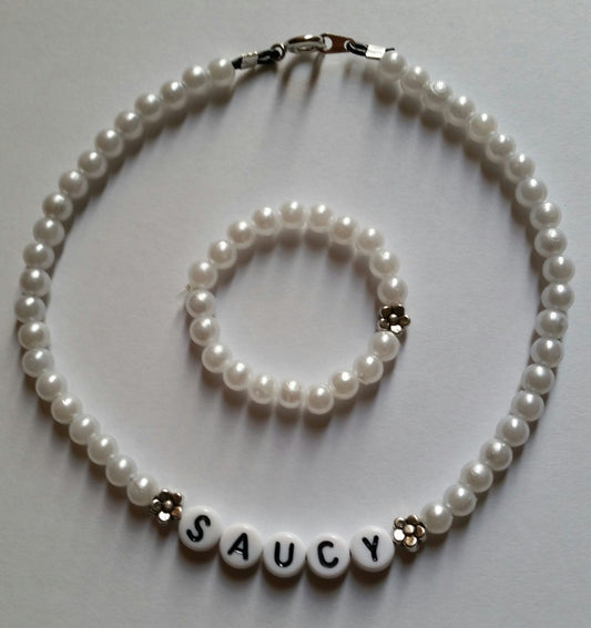 Saucy Walker NAME NECKLACE SET Handmade fits 22 inch Ideal Doll