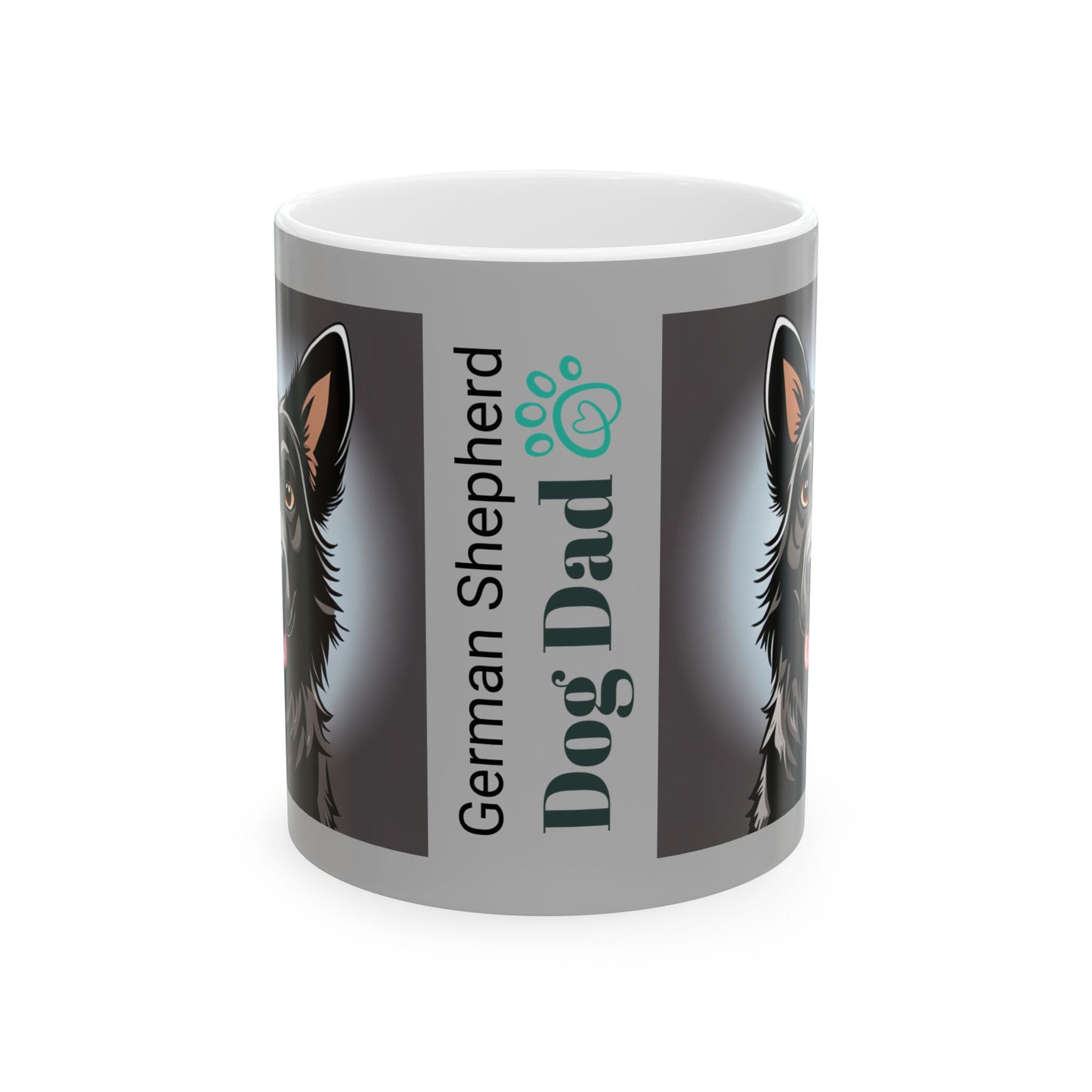 DOG DAD Black German Shepherd Ceramic Mug 11oz