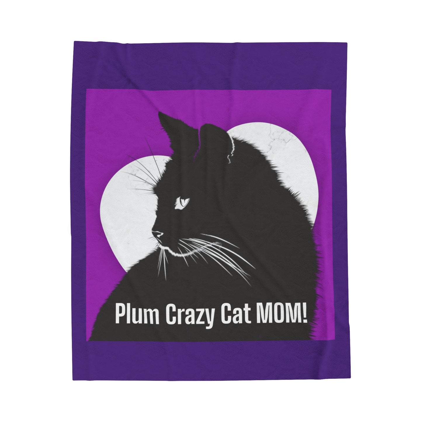 PLUM CRAZY CAT MOM Velveteen Plush Blanket