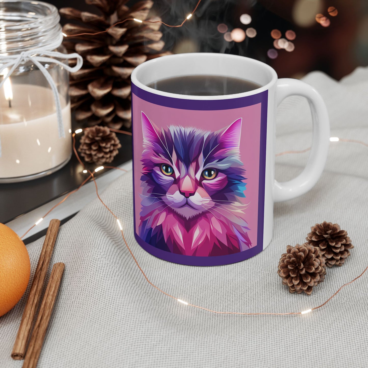 Plum Crazy Cat Lady Ceramic Mug 11oz