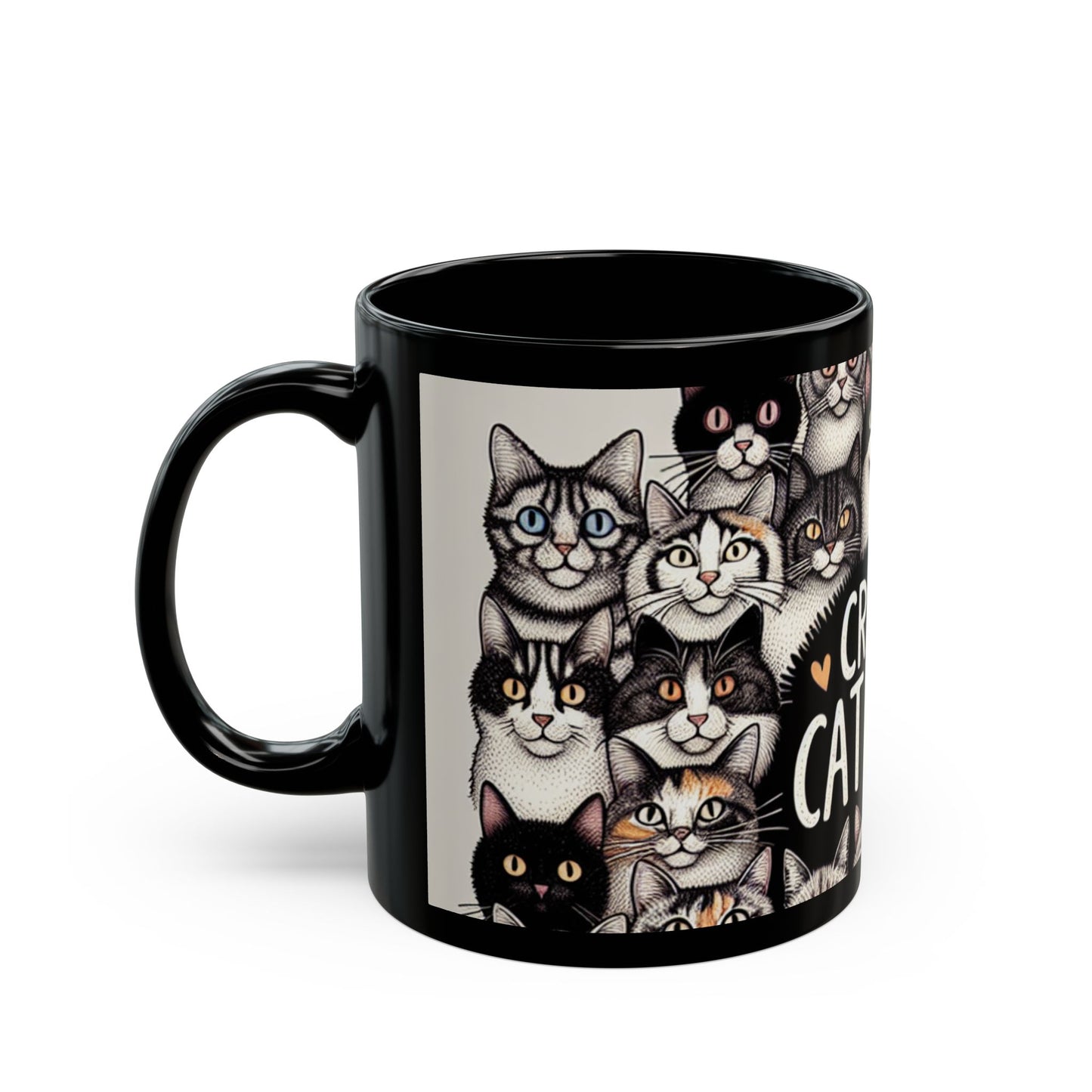Black CRAZY CAT LADY Mug (11oz)
