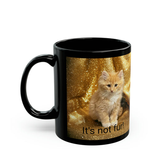 Orange Tabby Its KITTY GLITTER Black Coffee Mug (11oz)